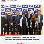 Diretoria da OAB Varginha participou do 1º encontro do Conselho Jurídico do Sul de Minas