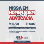 Missa em homenagem ao Dia da Advocacia será realizada no próximo domingo