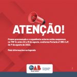 Atenção! Prazos processuais e o expediente externo estão suspensos no TRF-6, entre 22 e 31 de agosto!