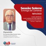Hoje teremos a realização de mais uma Sessão Solene. Participe!
