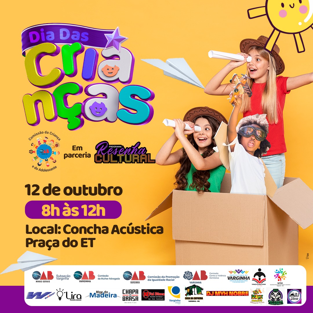Comissão da Criança e do Adolescente promoverá Dia das Crianças na Concha Acústica de Varginha