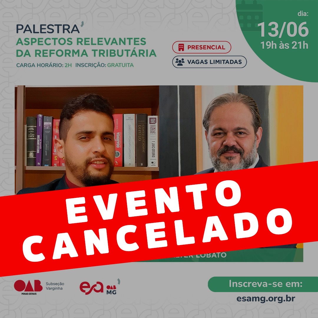 Atenção: Evento cancelado