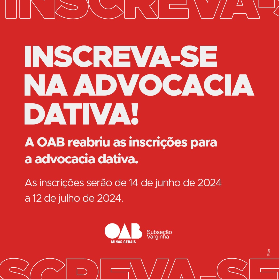 Se inscreva na Advocacia Dativa!