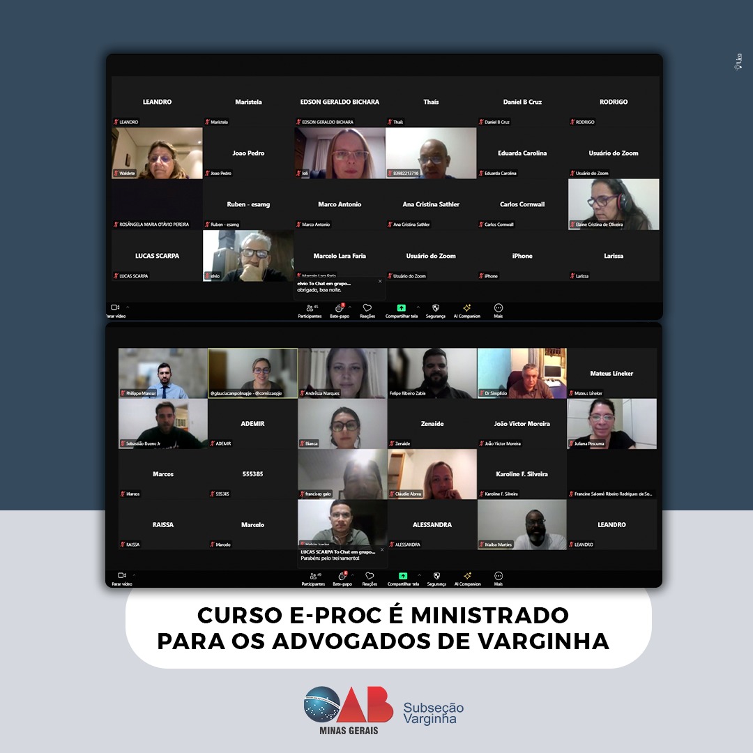 Curso E-Proc é ministrado para os Advogados de Varginha