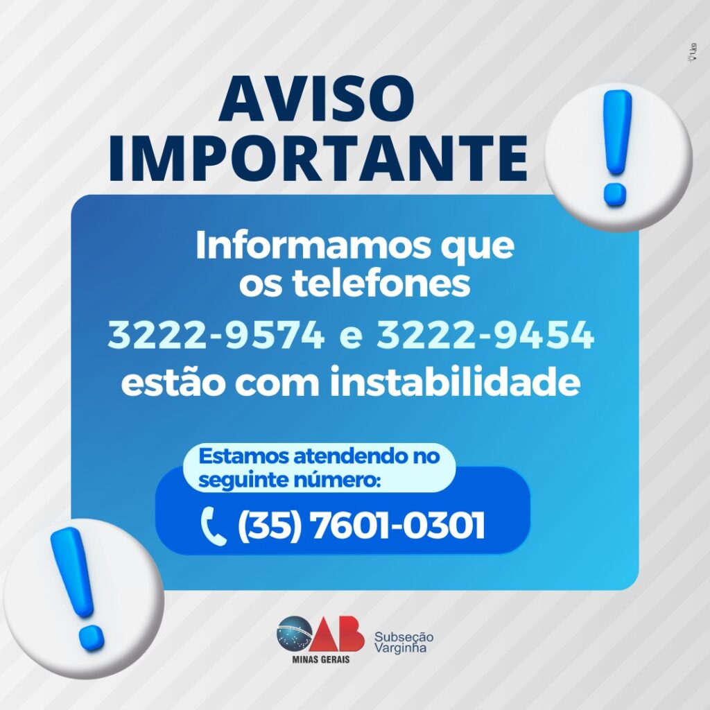 Aviso Importante