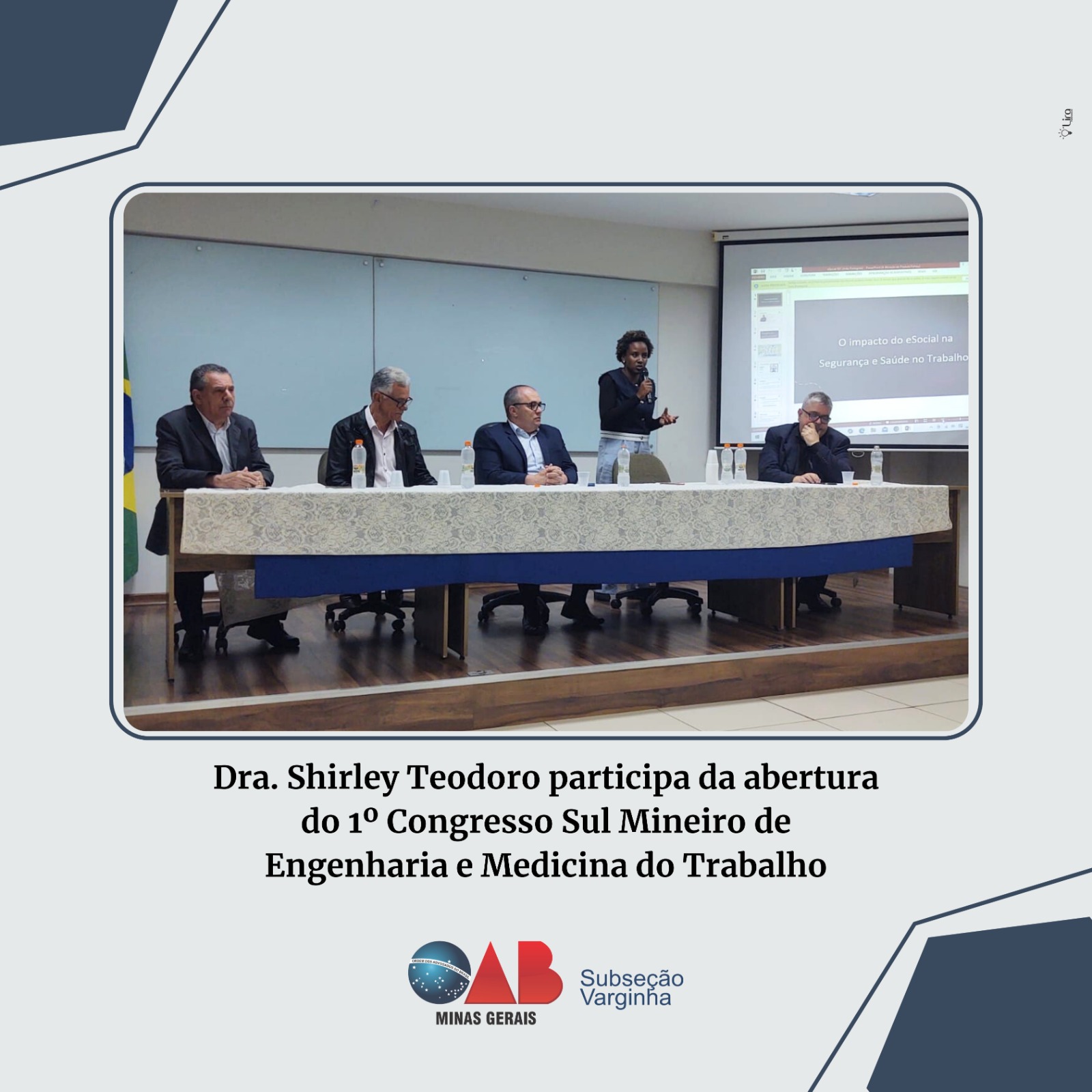 Dra. Shirley Teodoro participa da abertura do 1º Congresso Sul Mineiro de Engenharia e Medicina do Trabalho