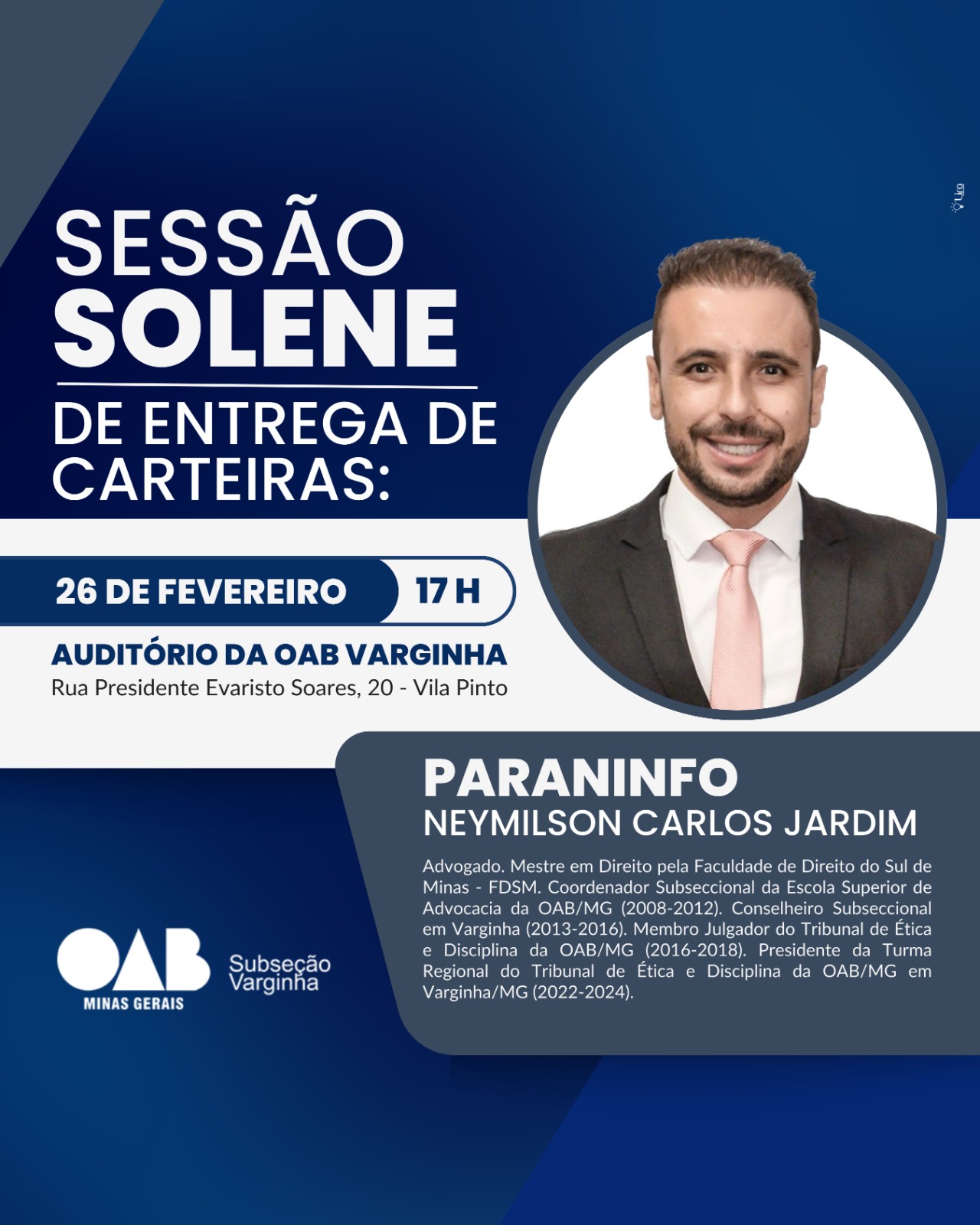 Sessão Solene de Entrega de Carteiras 