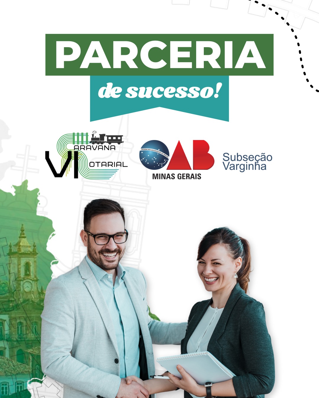 O CNB/MG agradece o apoio e carinho da OAB Varginha na promoção e divulgação da VI Caravana Notarial Mineira