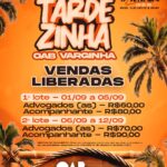 Começou a venda dos ingressos da nossa Tardezinha!