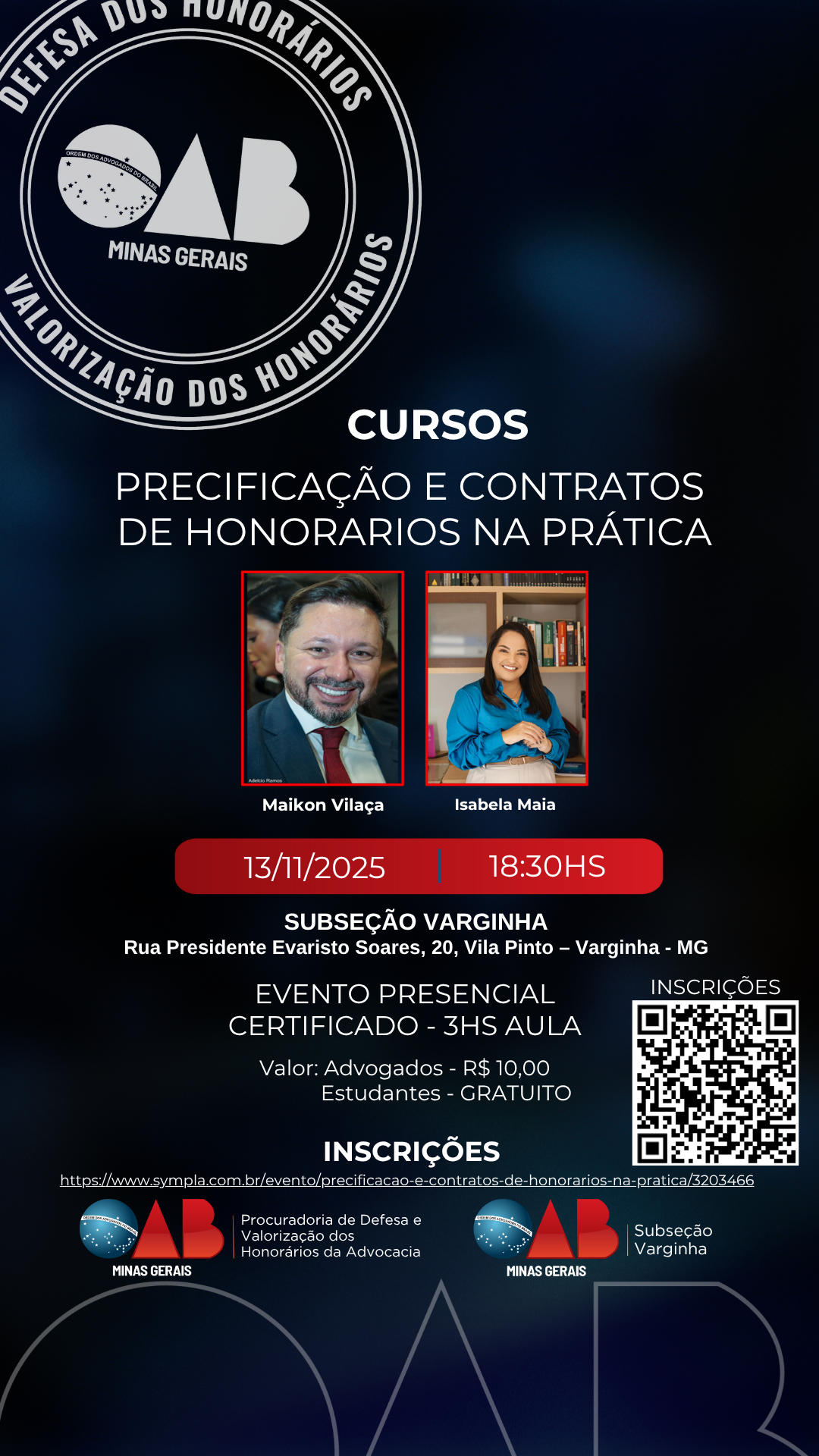 Curso: Precificação e Contratos de Honorários na Prática. Inscrições abertas!