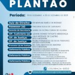 Plantão Forense – Período: 19 de Dezembro de 2025 a 29 de Dezembro de 2025
