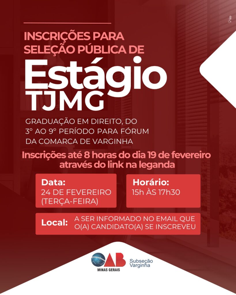 Oportunidade para estudantes de Direito!