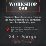 workshop imperdível: Participe!