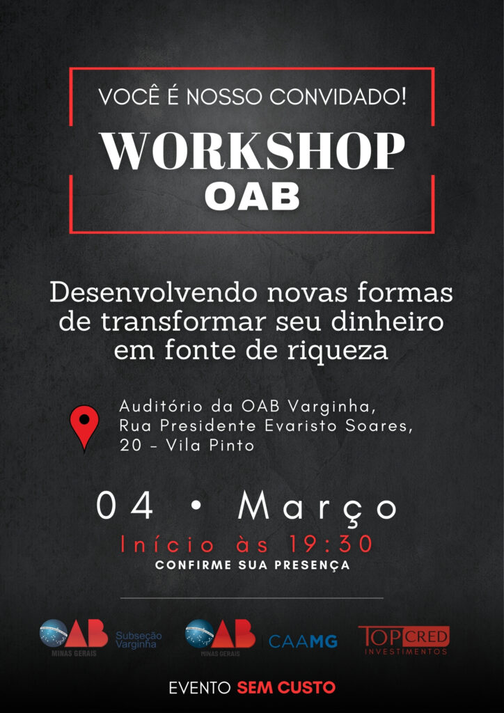 workshop imperdível: Participe!