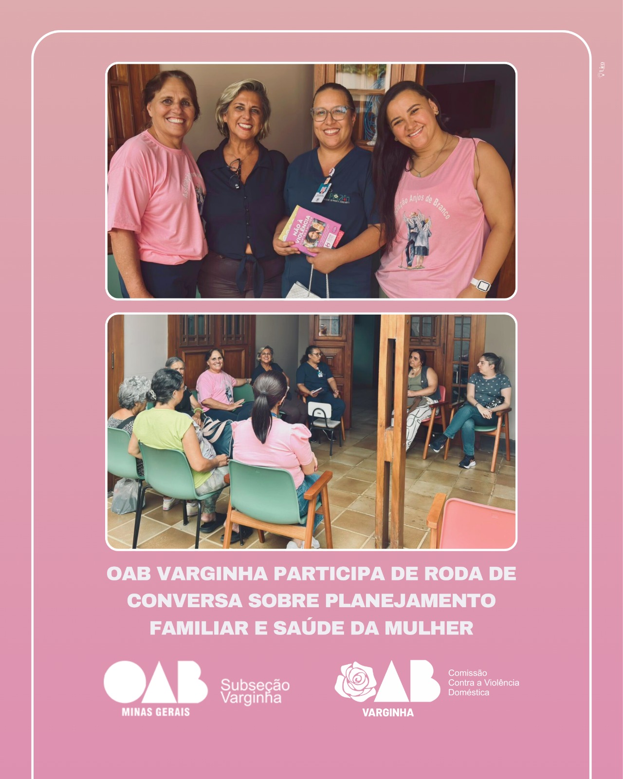 OAB Varginha participa de roda de conversa sobre planejamento familiar e saúde da mulher