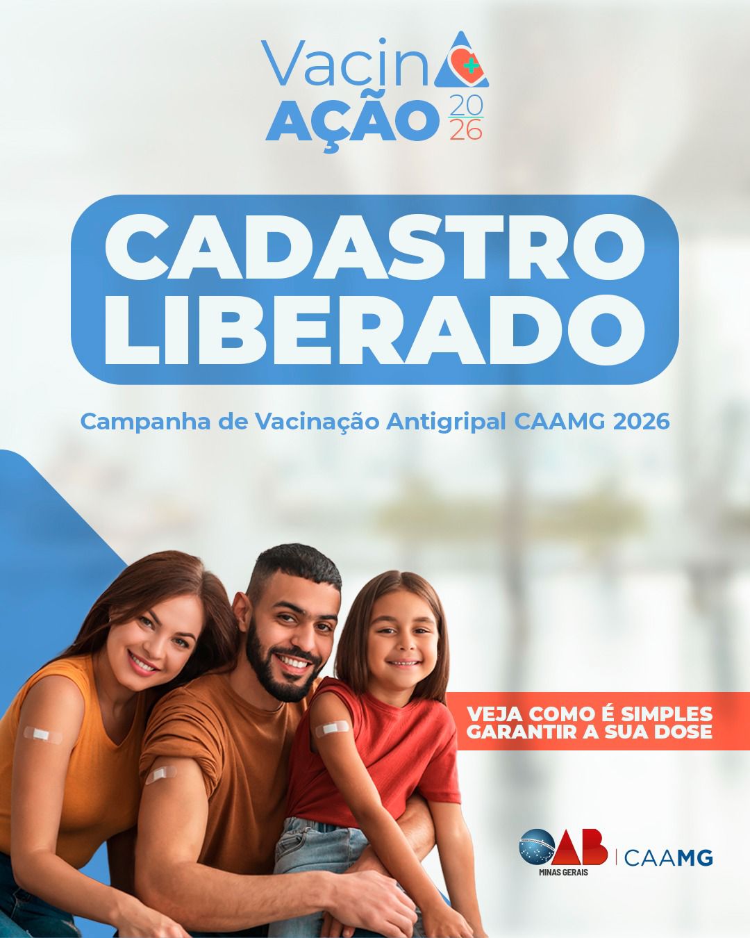 Está aberto o cadastro para a Campanha de Vacinação Antigripal CAA/MG 2026