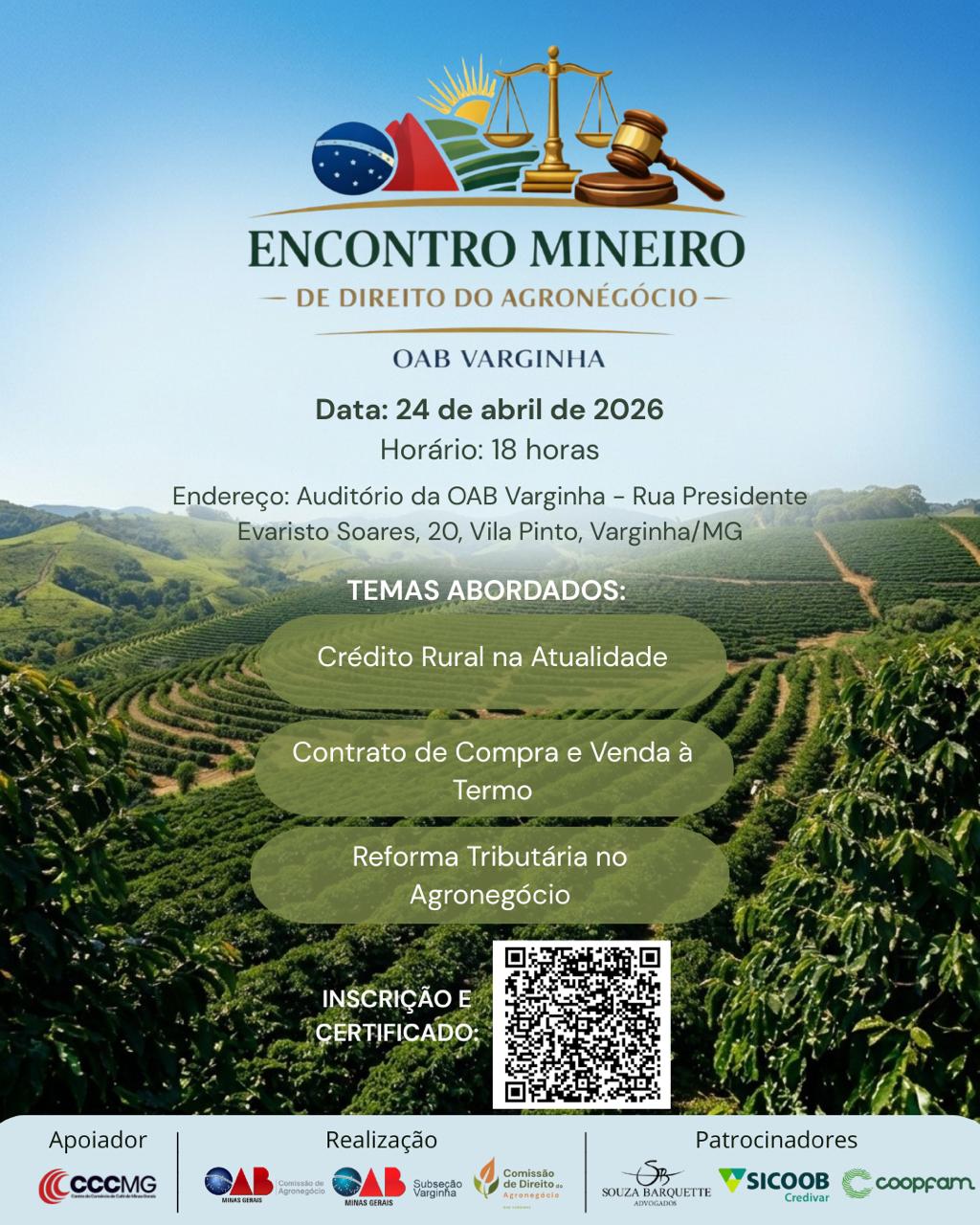 Vem aí o Encontro Mineiro de Direito do Agronegócio!