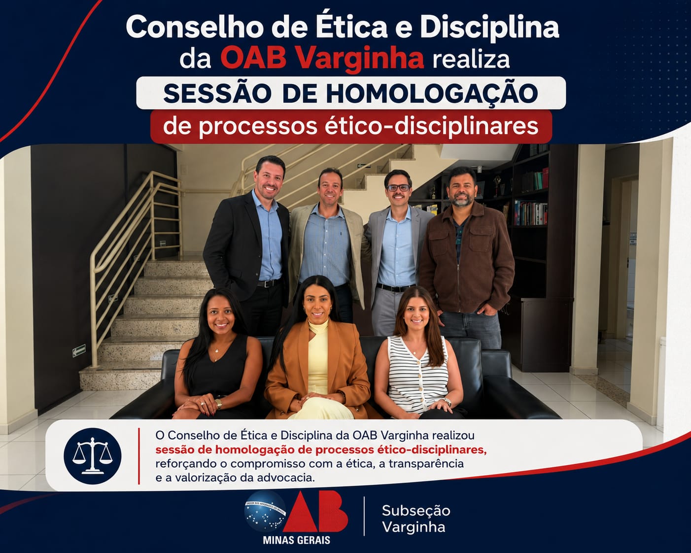Conselho de Ética e Disciplina da OAB Varginha realiza sessão de homologação de processos ético-disciplinares