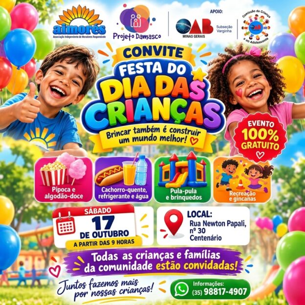 OAB Varginha convida a advocacia para celebrar o Dia das Crianças e participar dessa corrente de solidariedade!